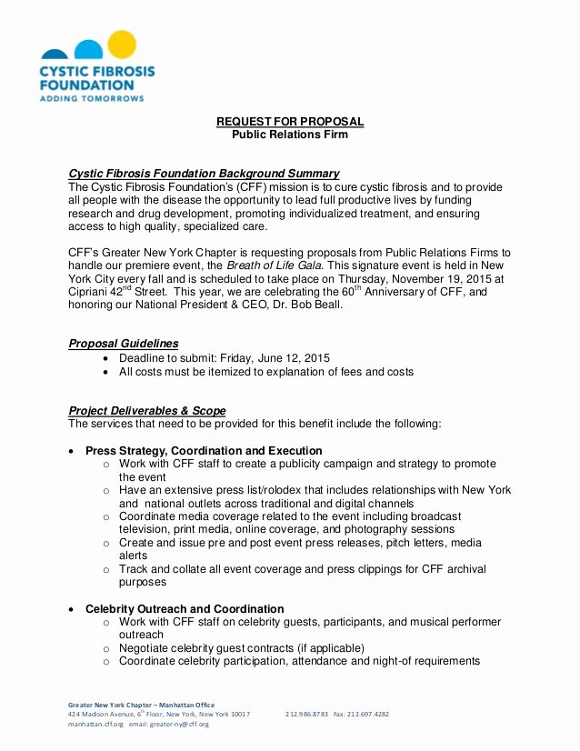 Cystic Fibrosis Foundation Request for Proposal Public