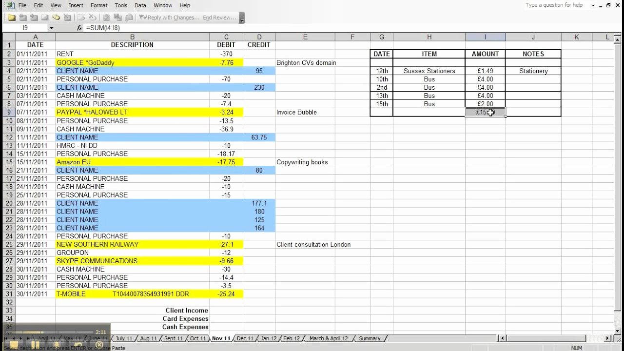 Daily Expense Tracker Excel Sheet Car Maintenance Ge