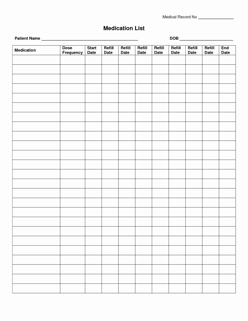 Daily Medicationdule Spreadsheet Template Worksheet and