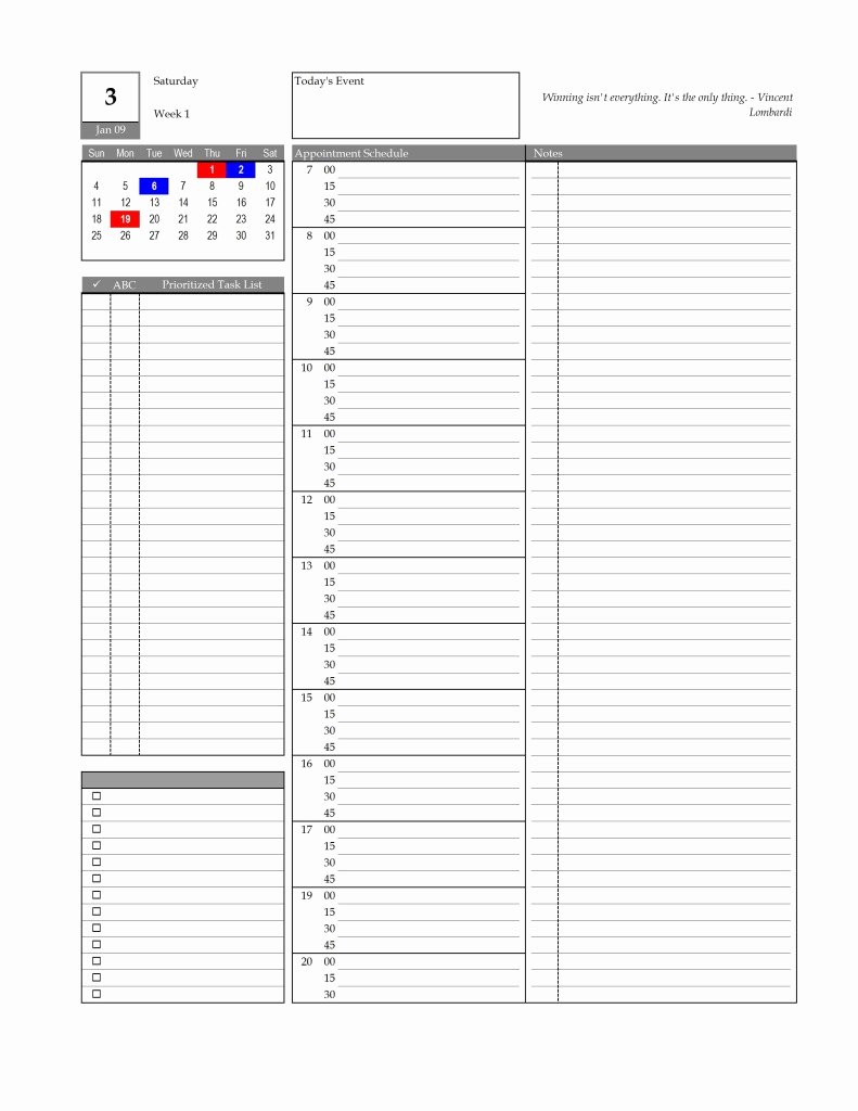 daily planner template