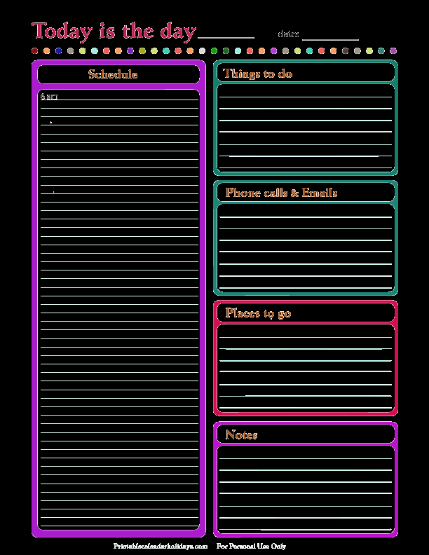 Daily Planner Template Free Printable Daily Planner for