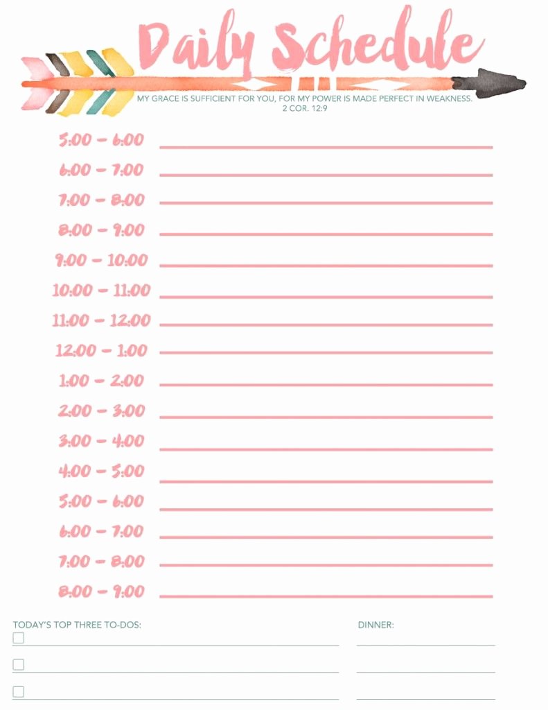 Daily Schedule Free Printable