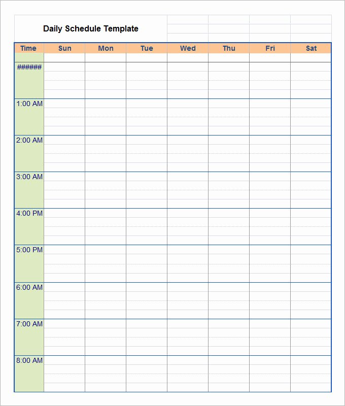 Daily Schedule Template 37 Free Word Excel Pdf