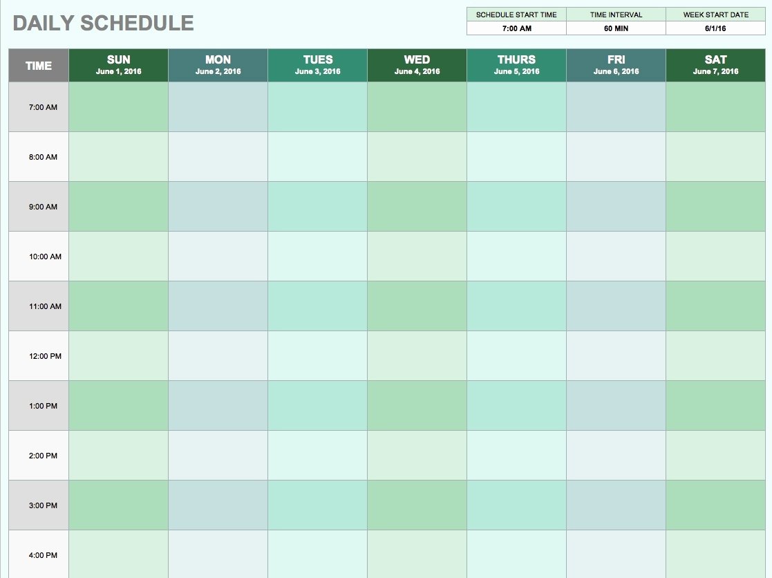 daily schedule template 2