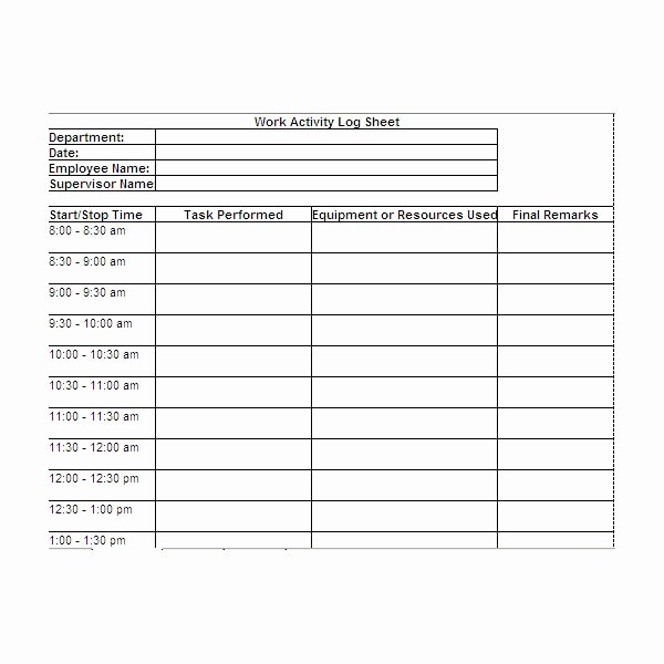 Daily Task Sheet for Employee