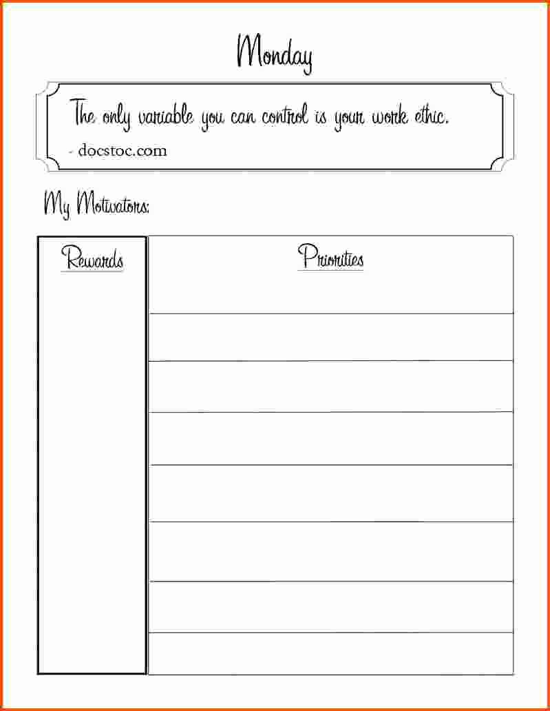 Daily Task Sheet for Employee