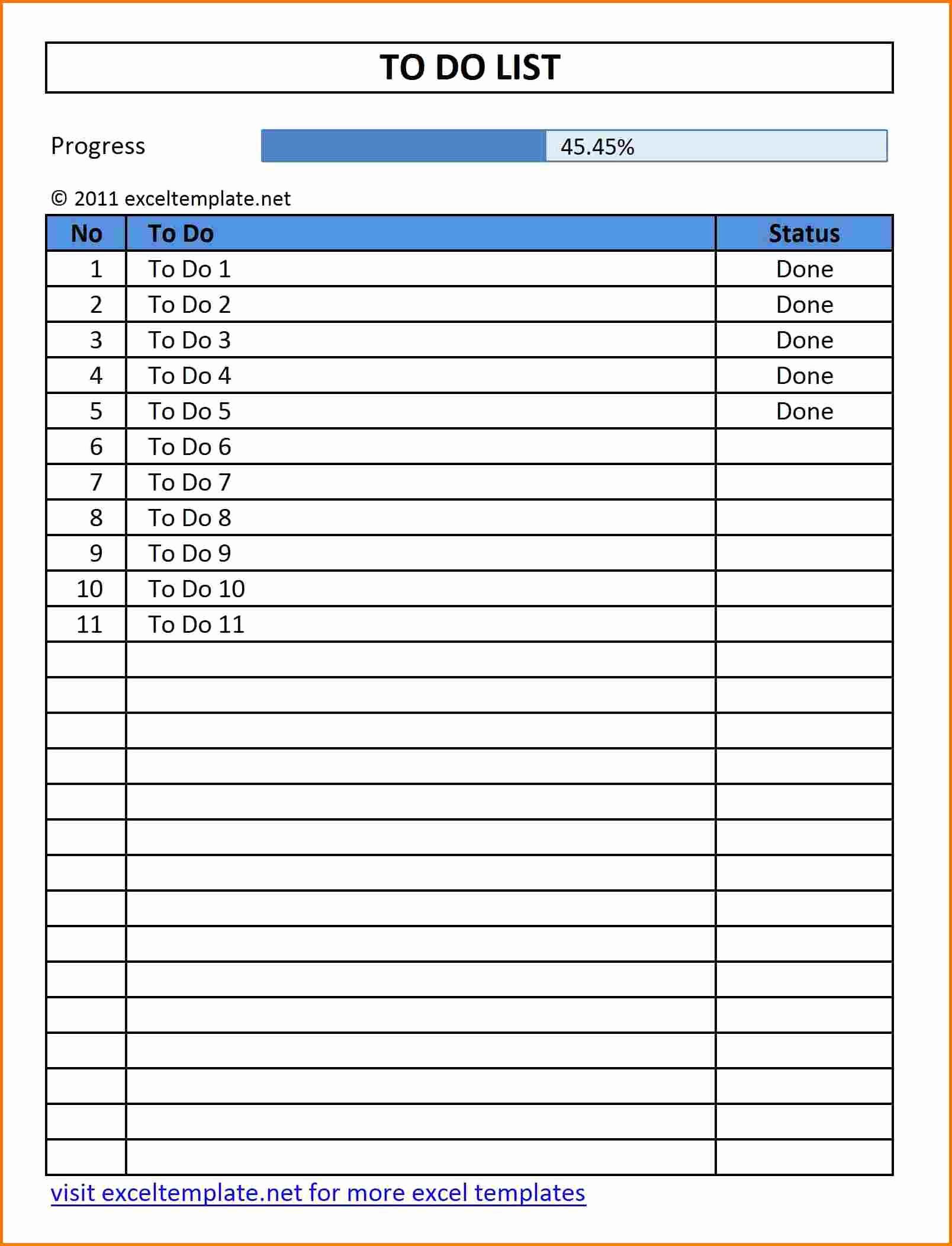 Daily Task Template
