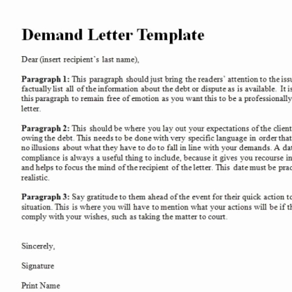 Dandy Letter Demand Template – Letter format Writing
