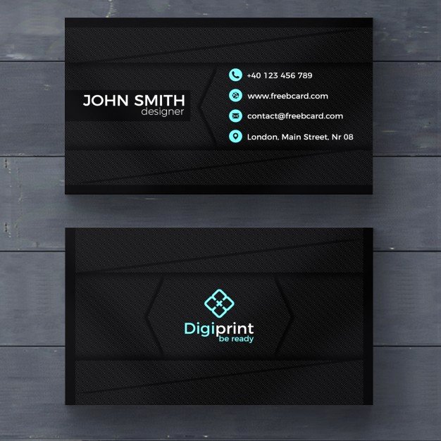 Dark Business Card Template Psd File