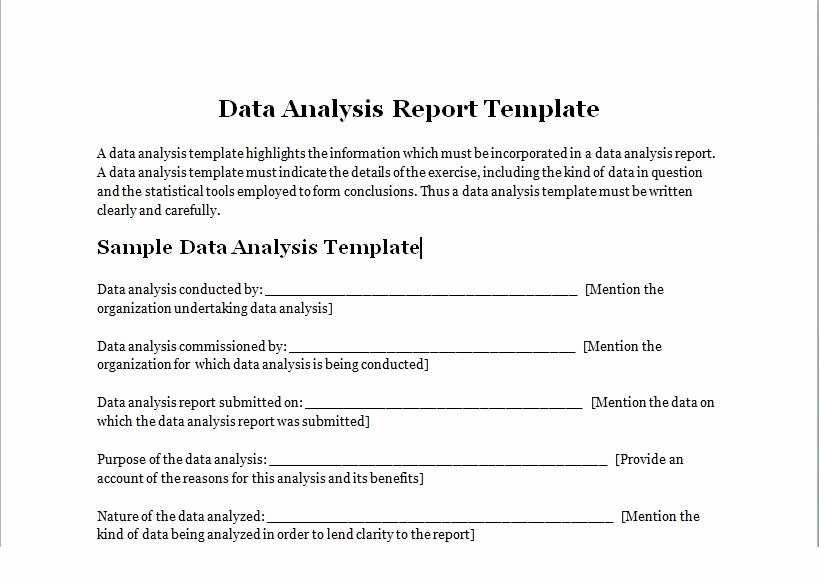 Data Analysis Report Template Excel Tmp