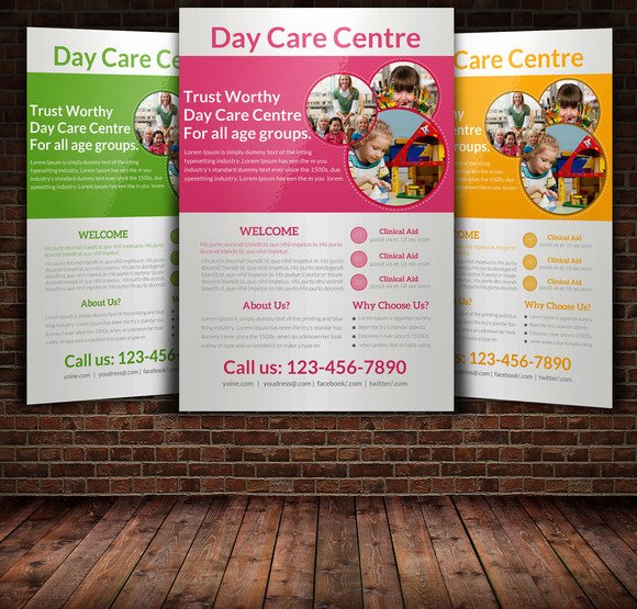 Daycare Flyer Templates Flyer Templates On Creative Market