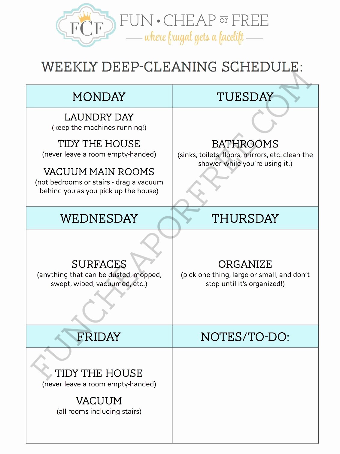 Deep Clean Your House with 1 Chore Per Day Fun Cheap or Free
