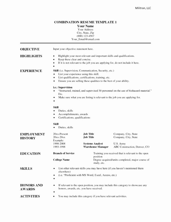 Definition Resume Template