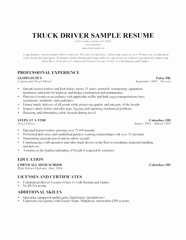 Delivery Driver Resume Sample – Digiart