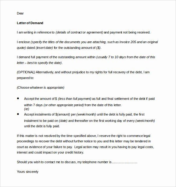 Demand Letter Templates – 9 Free Word Pdf Documents