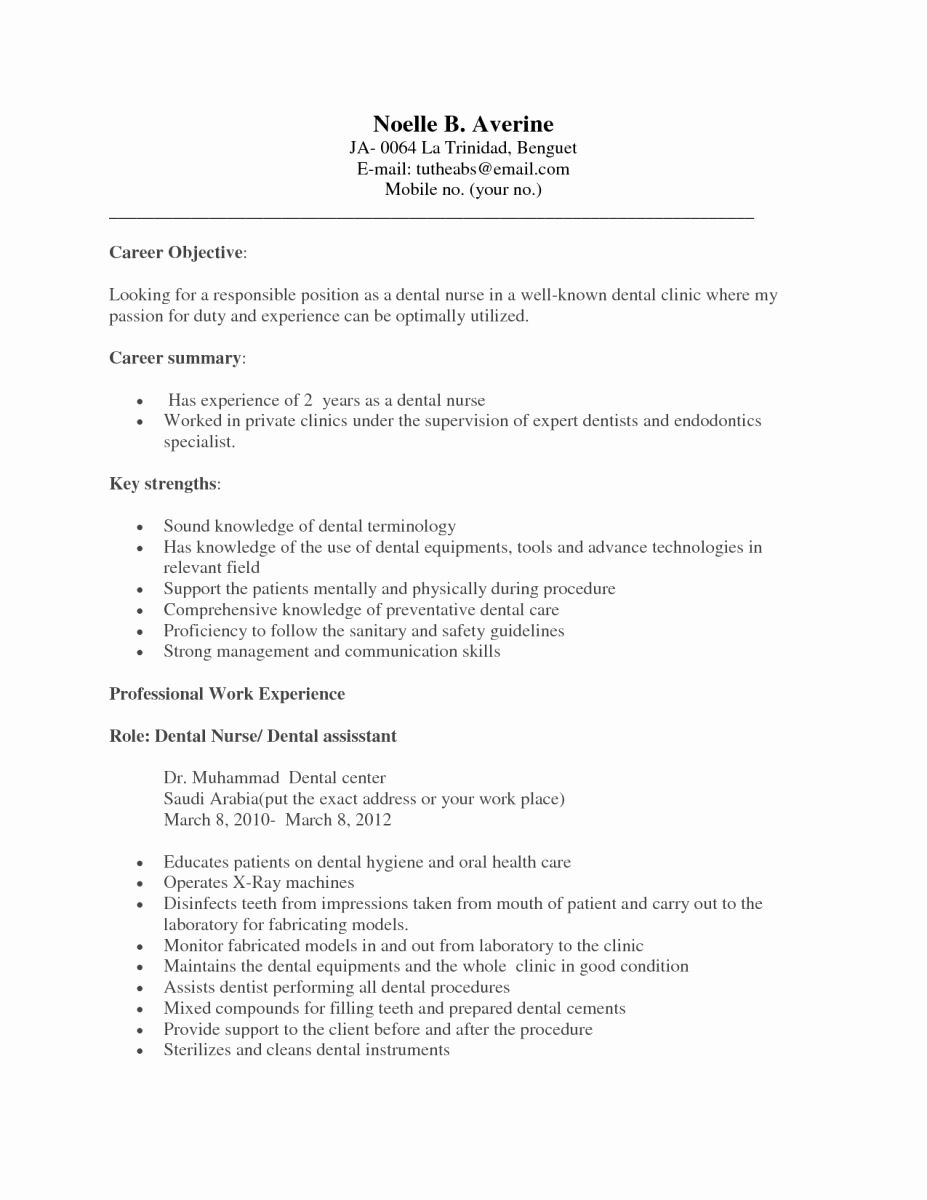 Dental assistant No Experience Jobs – Perfect Resume format