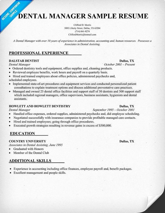 Dental assistant Resume and Resume Examples On Pinterest