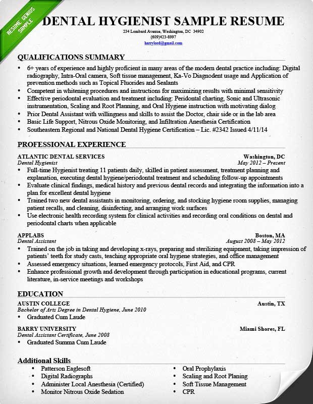 Dental assistant Resume Sample &amp; Tips