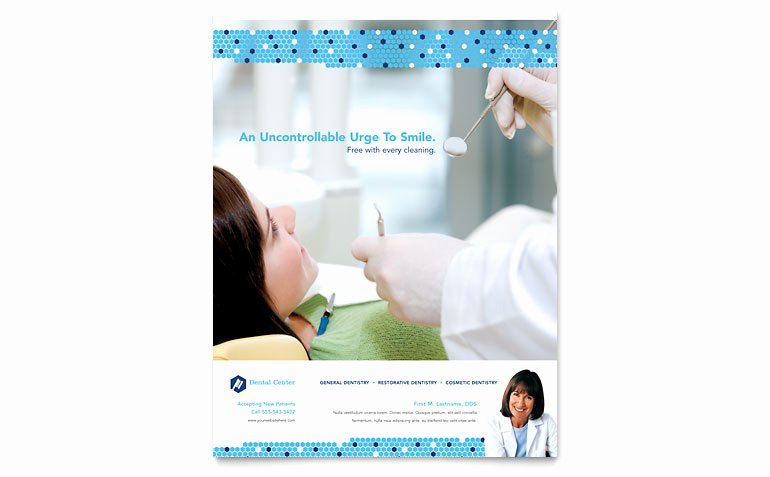 Dentistry &amp; Dental Fice Flyer Template Word &amp; Publisher