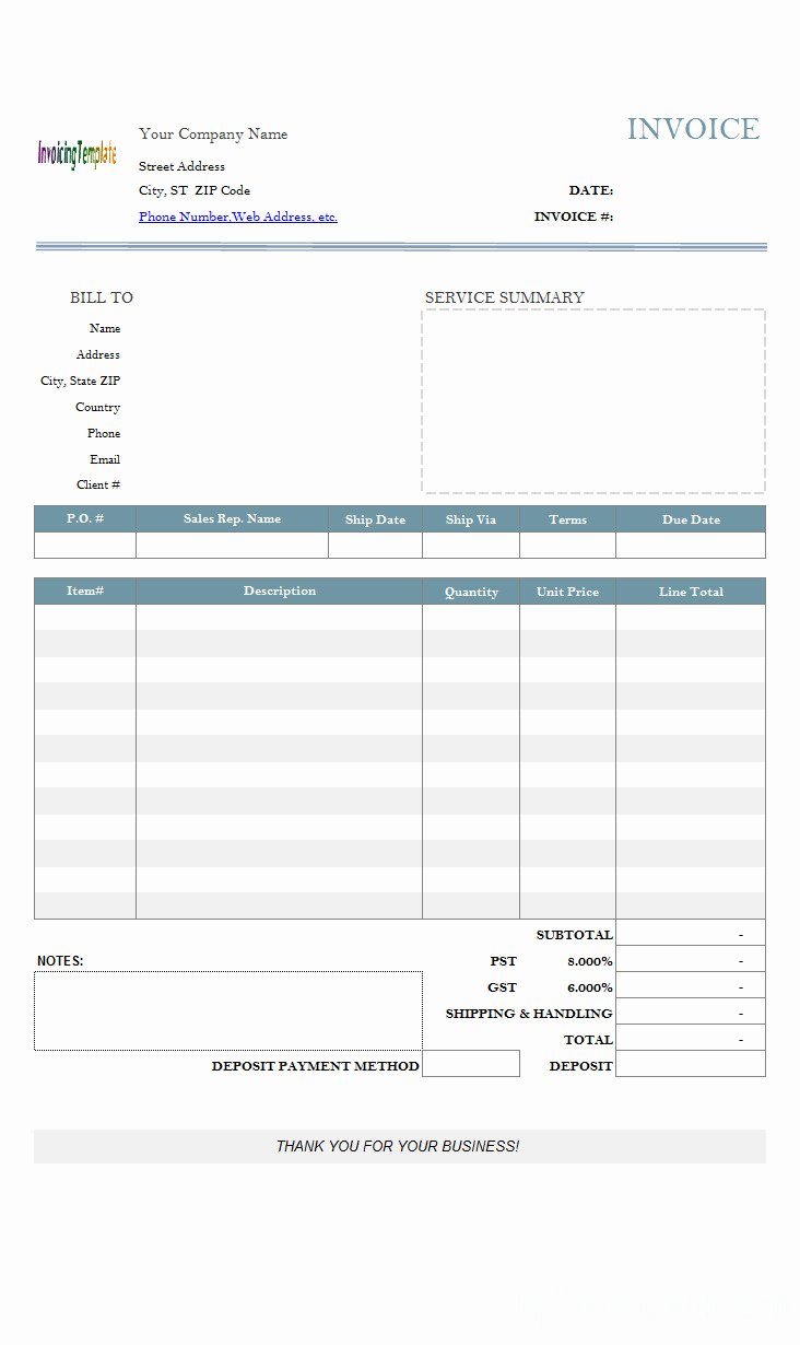 Deposit Payment Invoice Template Templates Resume