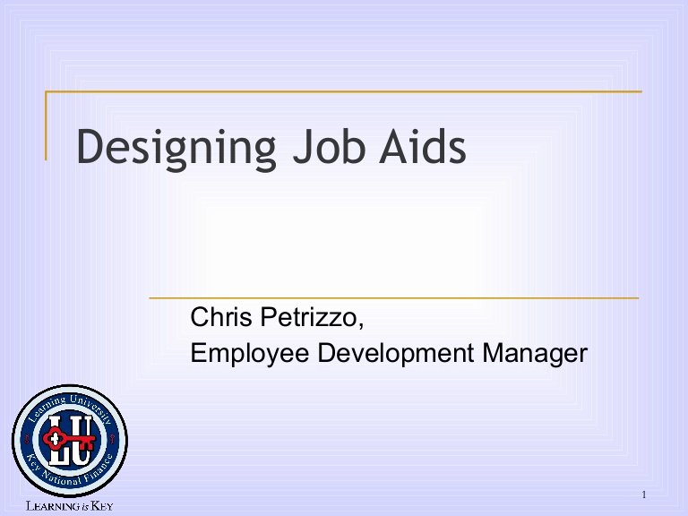 Designing Job Aids