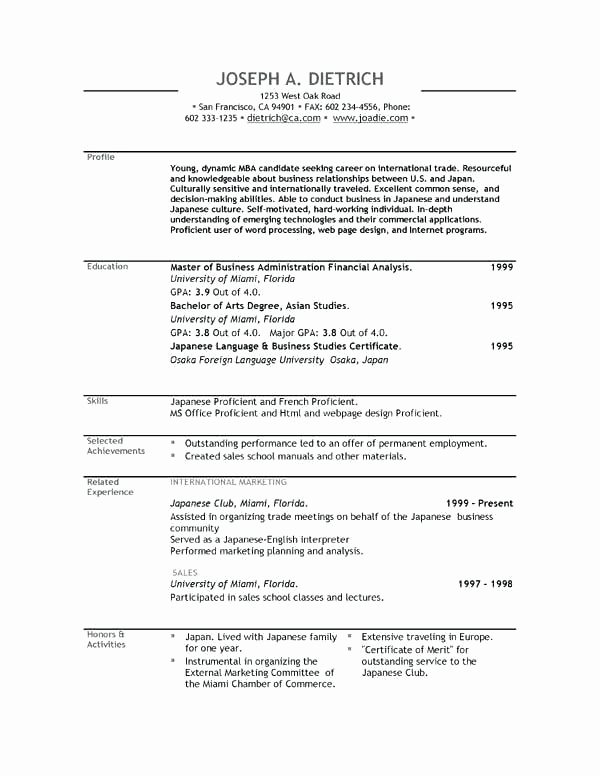 Detailed Resume Template Functional Resume Example