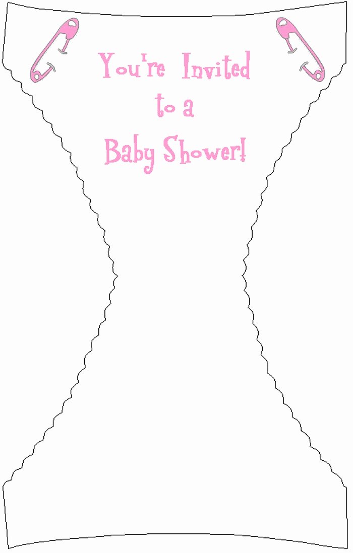 Diaper Baby Shower Invitation Template for Girl