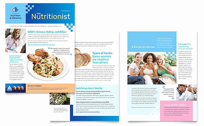 Dietitian Newsletter Template Word &amp; Publisher
