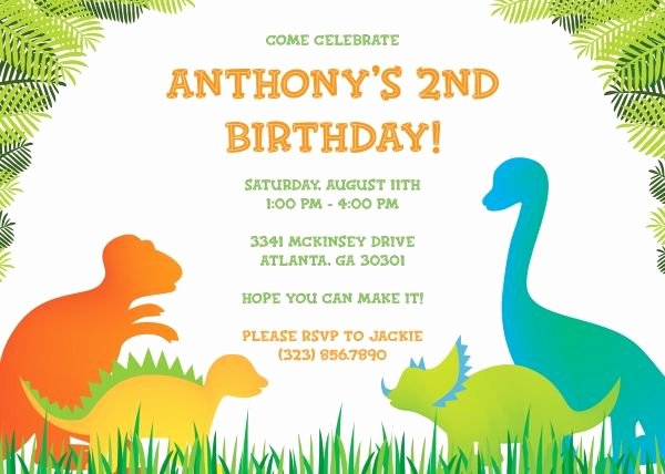 Dinosaur Birthday Invitation Templates Free
