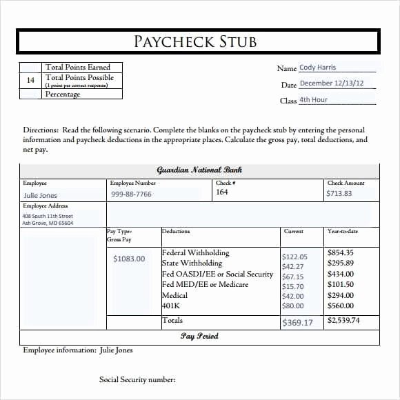 Direct Deposit Pay Stub Template Free Download