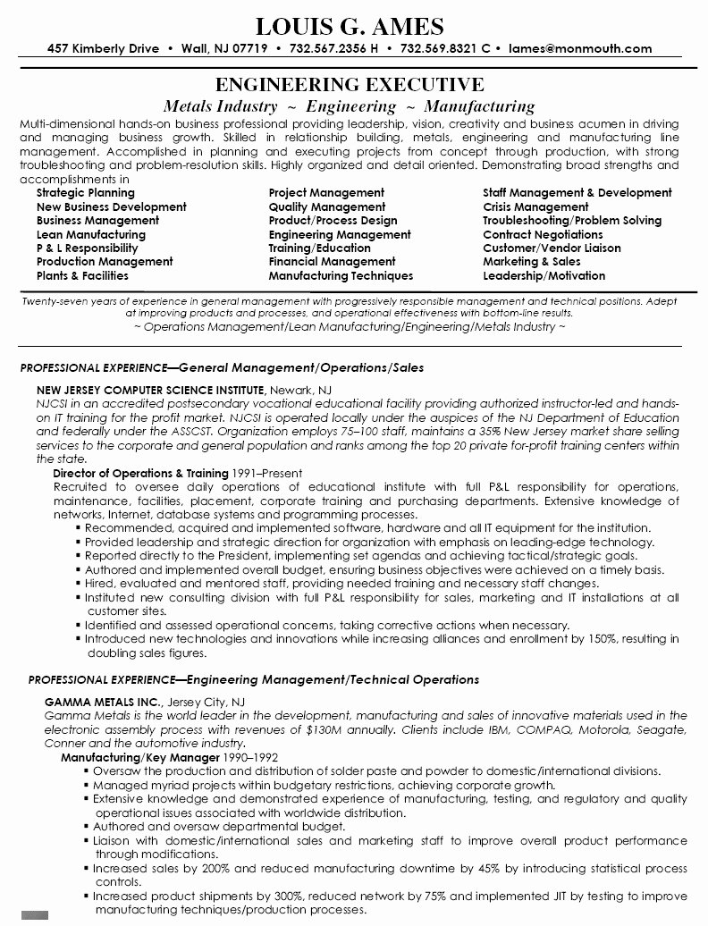 Director Operations Resume Sample Resume Examples Training