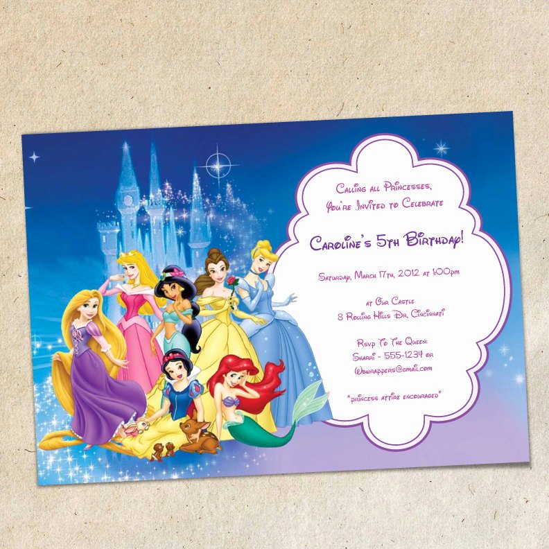 Disney Princesses Party Invitation Template Instant