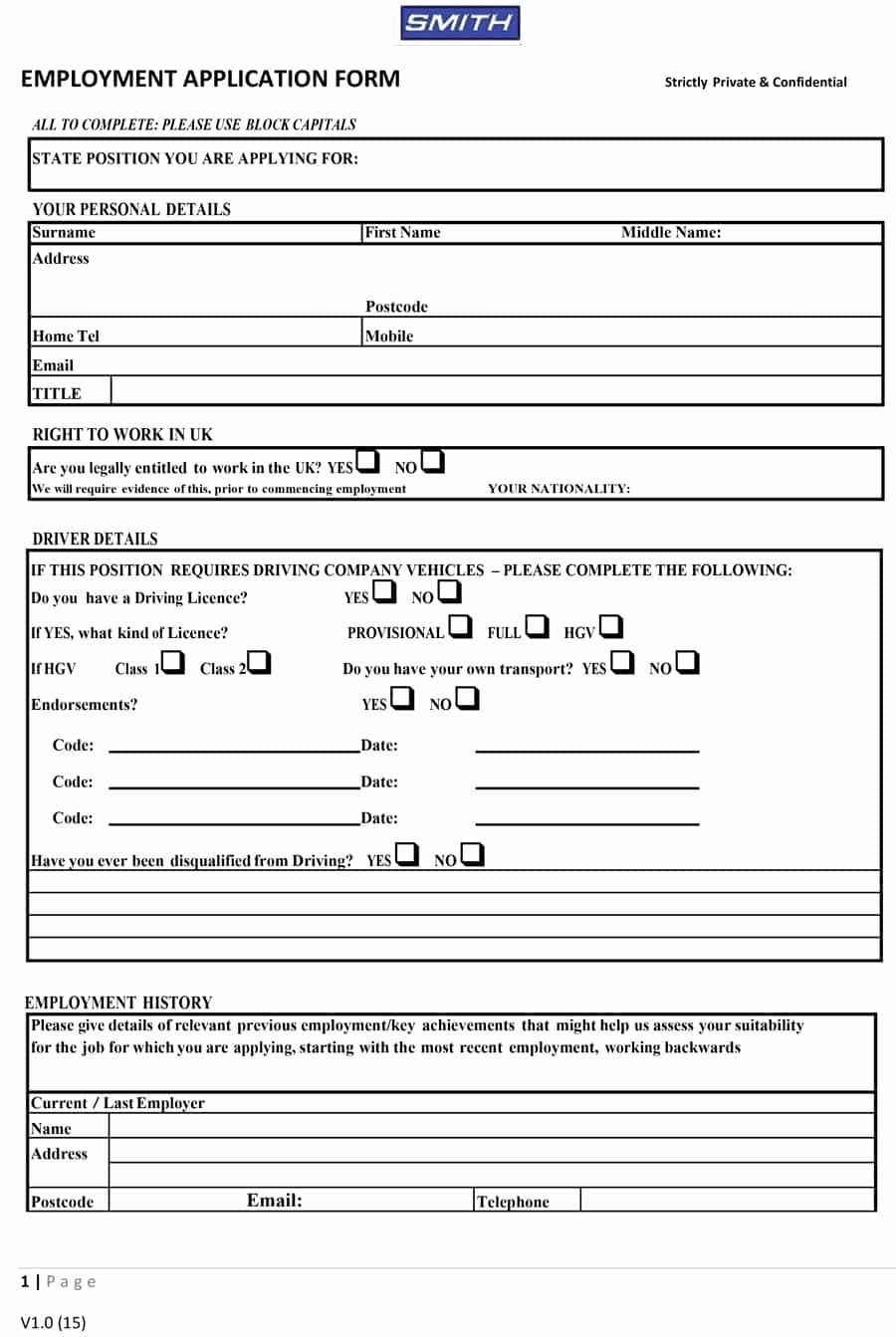 Doc Employee Application form – Job Application