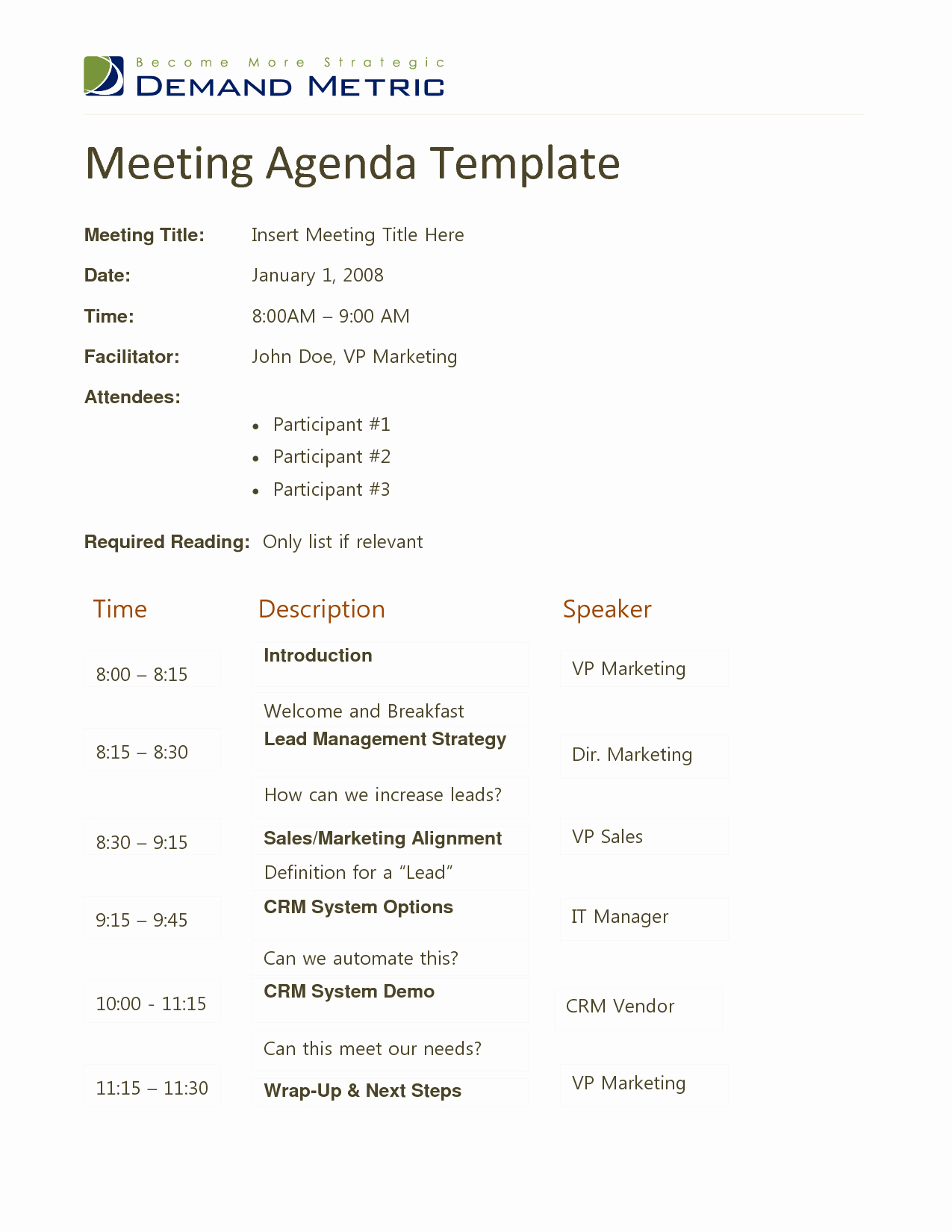 Docstoc Meeting Agenda Template Doc