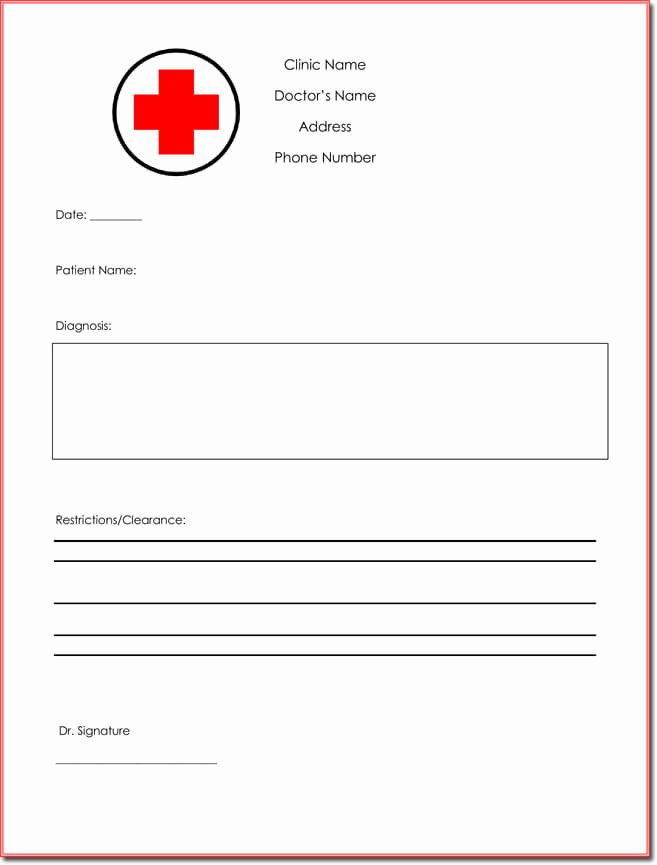 Doctor S Note Templates 28 Blank formats to Create