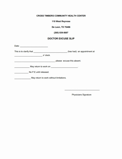 Doctors Note for Work Template Download Create Fill and