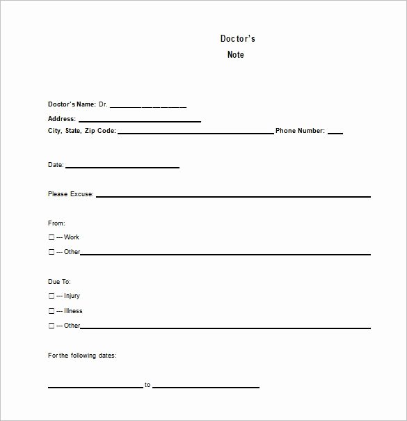 Doctors Note Template – 8 Free Word Excel Pdf format