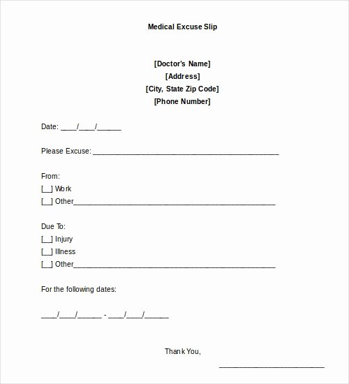 Doctors Note Template 9 Free Sample Examples &amp; format