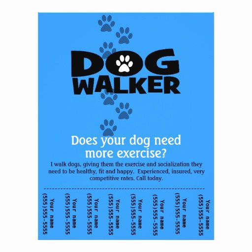 Dog Walker Promotional Tear Sheet Flyer Template B