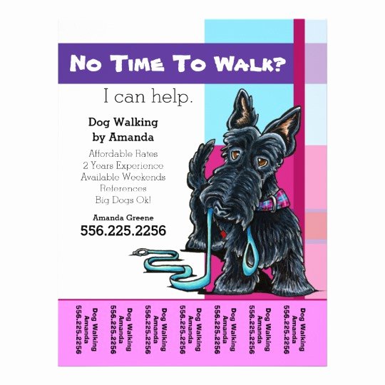 Dog Walker Scottie Plaid Personalized Tear Sheet