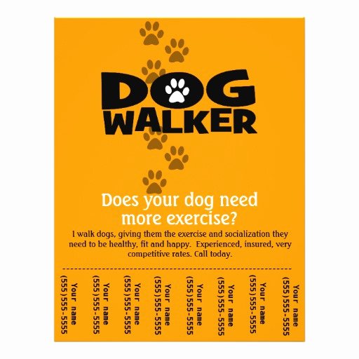 Dog Walking Business Tear Sheet Flyer Template