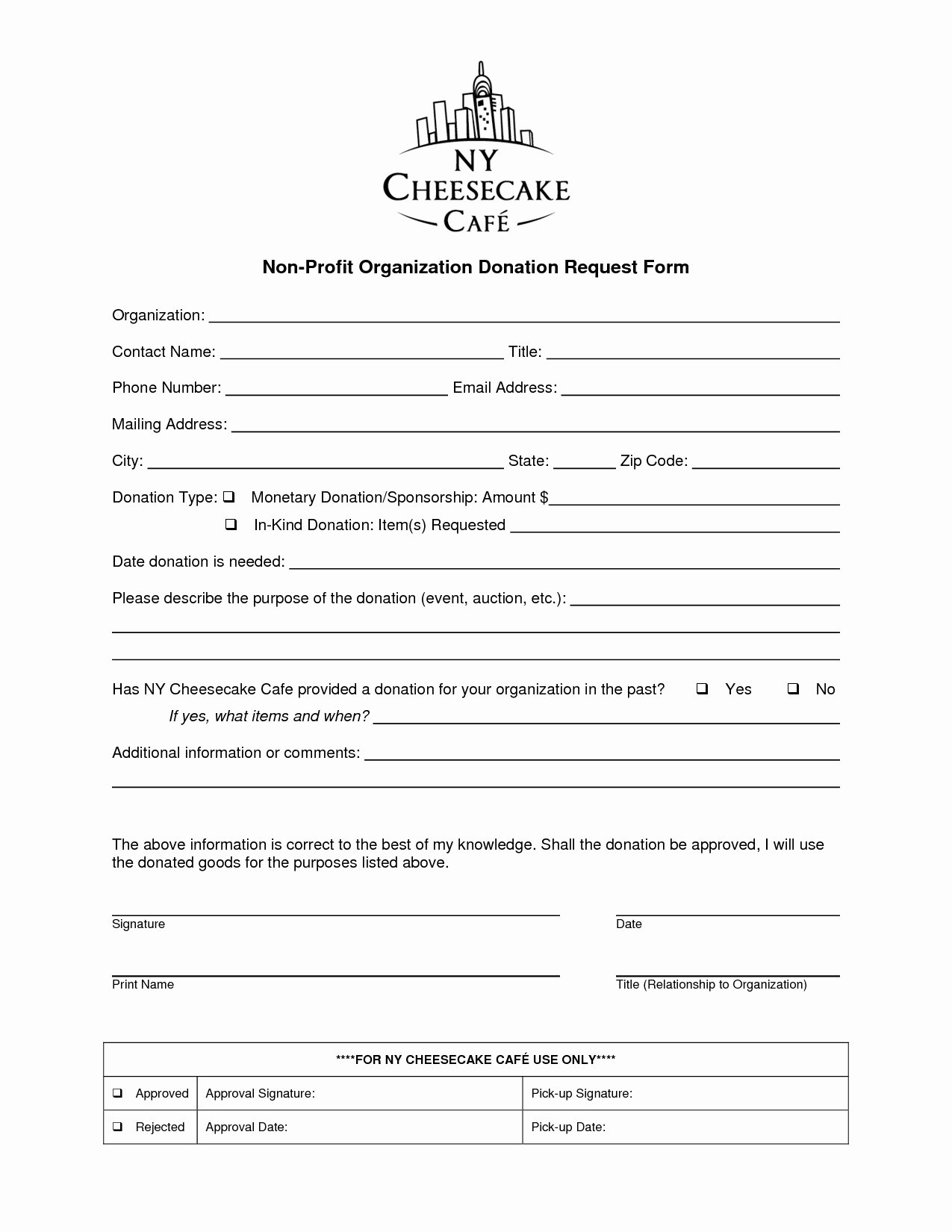 Donation form Template for Non Profit Templates Resume