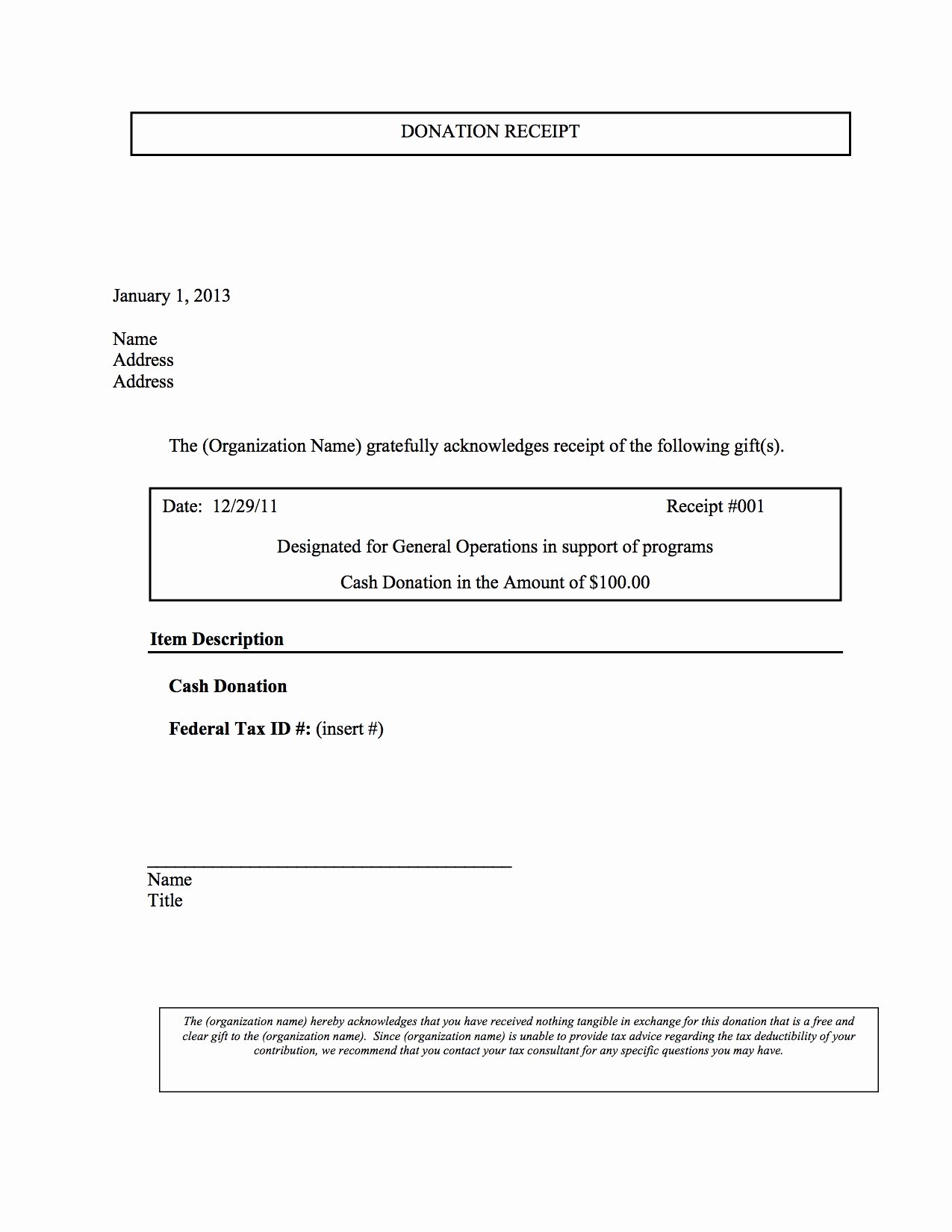 Donation Letter Template