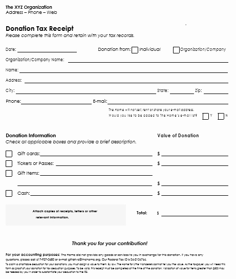 Donation Receipt Template 12 Free Samples In Word and Excel