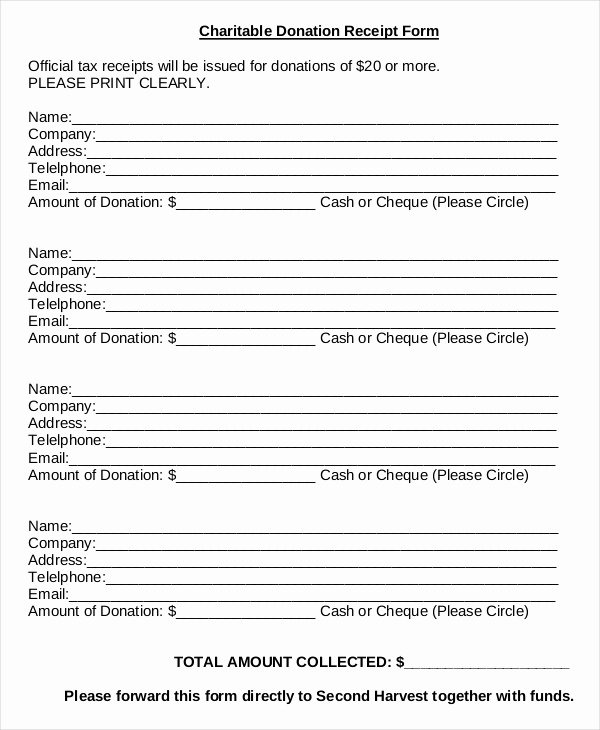 Donation Sheet Template 4 Free Pdf Documents Download