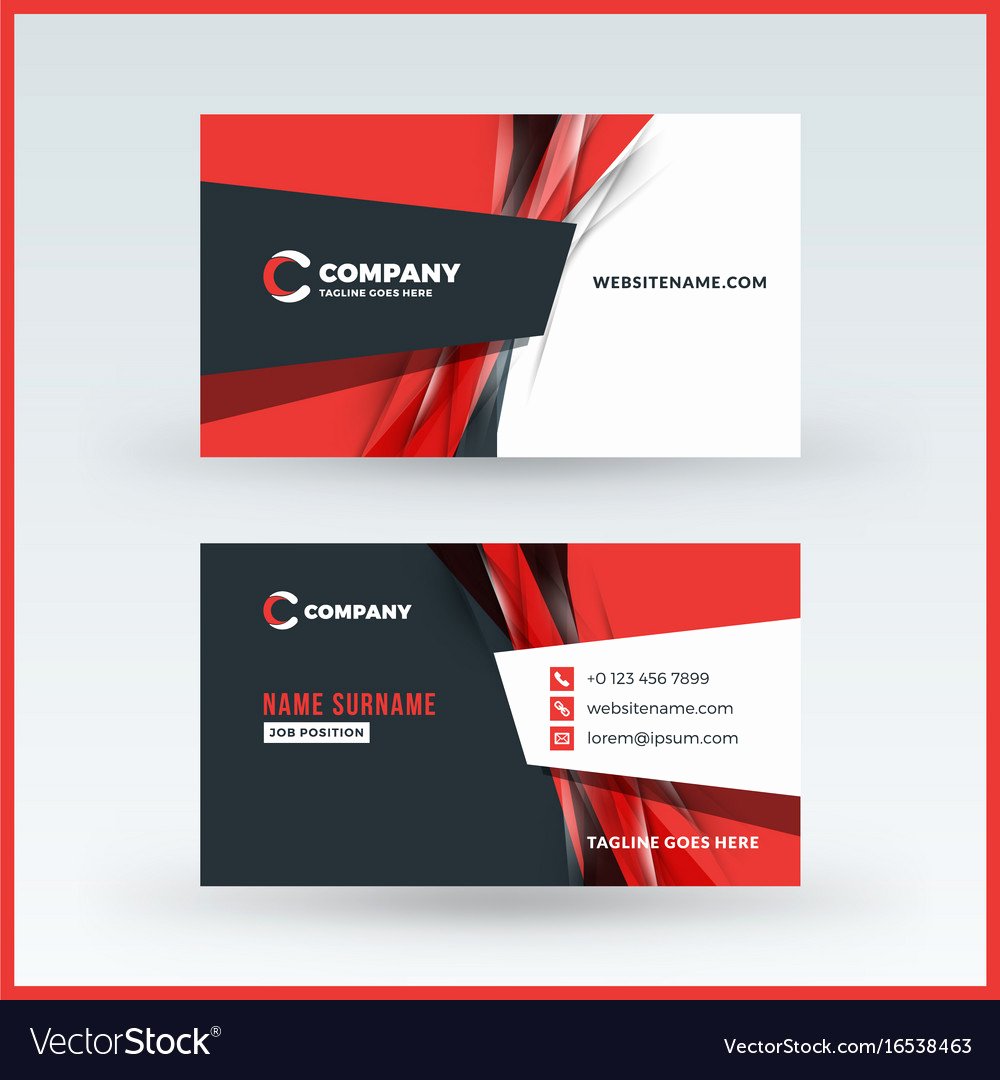 double sided horizontal business card template vector