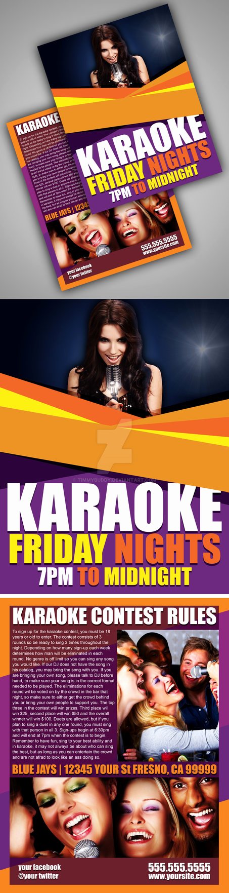 Double Sided Karaoke Contest Flyer Template by Timmybuddy