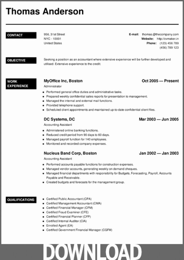 resume template microsoft word 2007