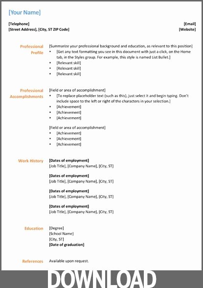 Download 12 Free Microsoft Fice Docx Resume and Cv