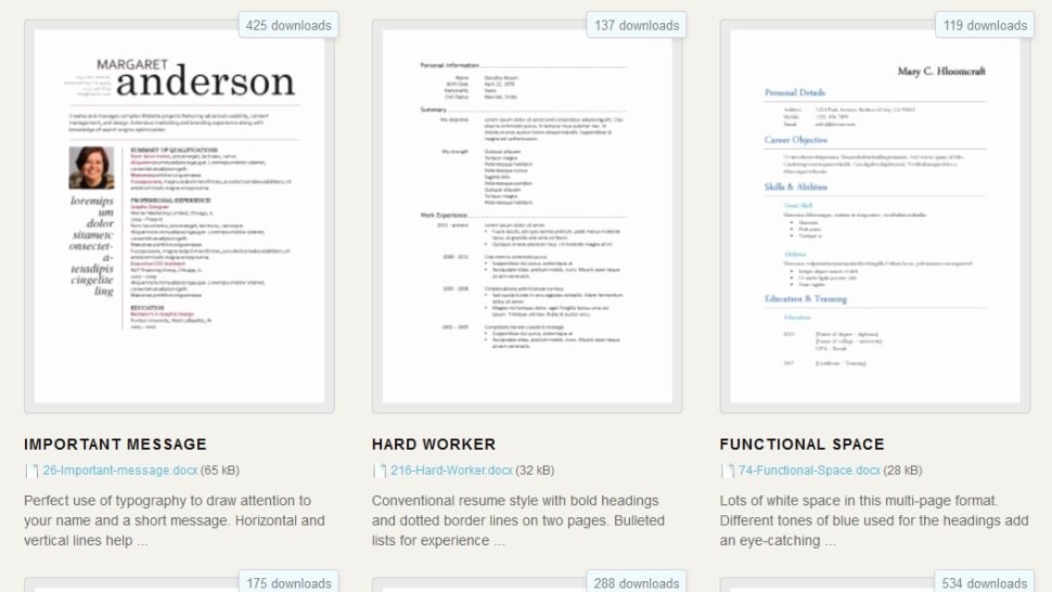 Download 275 Free Resume Templates for Microsoft Word